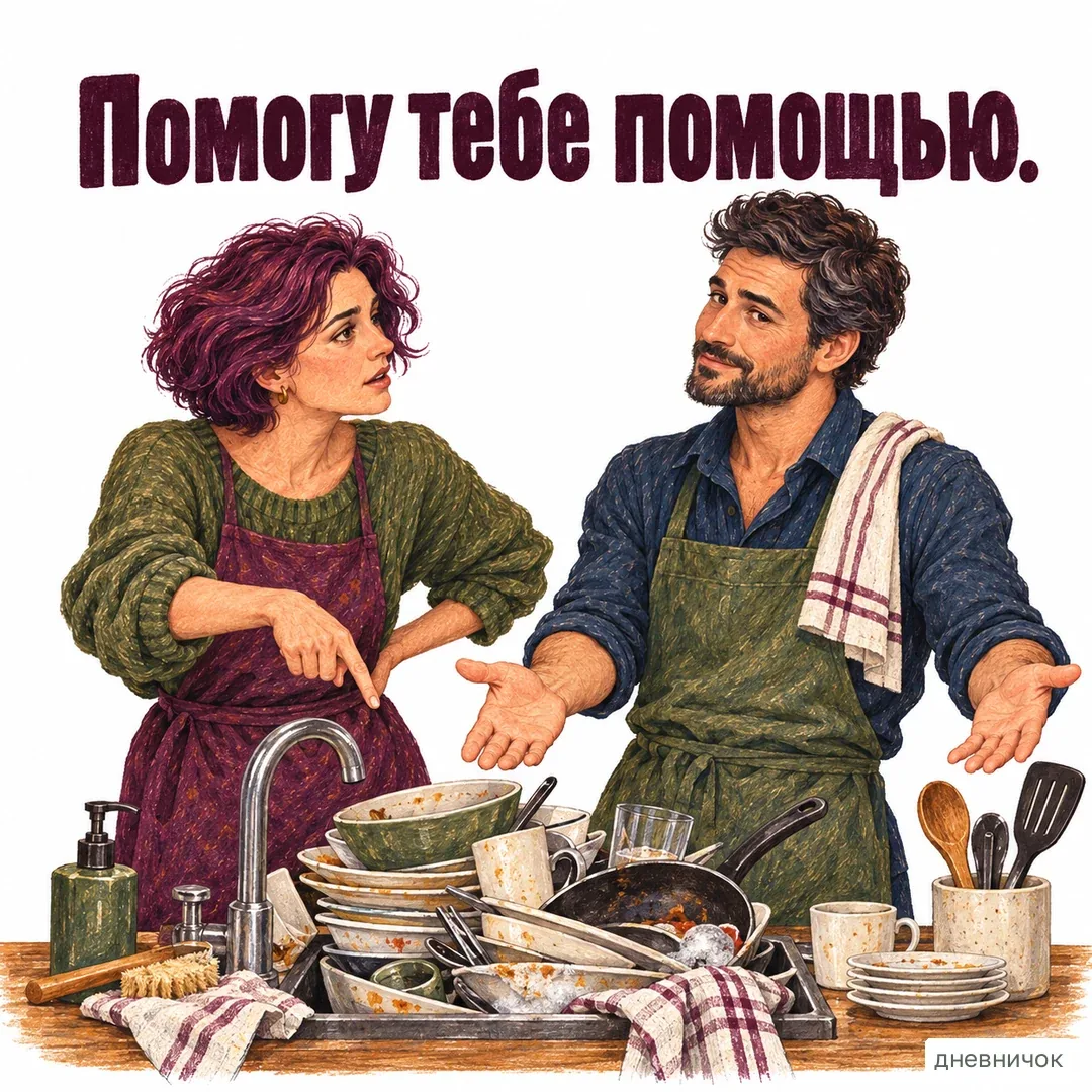 Конкретное дело полезнее общего обещания помочь. На картинке: Помогу тебе помощью.